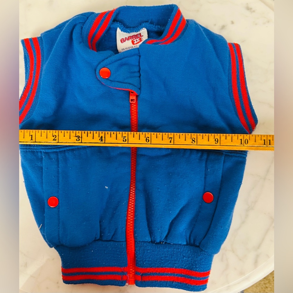 Vintage Barrel Toddler’s Boy Blue Sleeveless Zip Vest Jacket - 2T - Picture 5 of 8